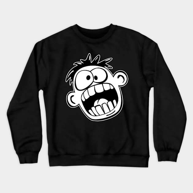 Funny Face Cartoon Crewneck Sweatshirt by hobrath